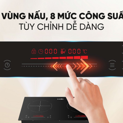 Bếp điện từ đôi Karofi KIC-D63 4.000W 8 mức công suất - Miễn phí vận chuyển toàn quốc - Bảo hành 24 tháng - Hàng chính hãng