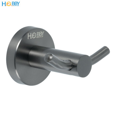 Móc treo đồ có 2 chấu ngang inox 304 sơn đen Hobby home decor T2X