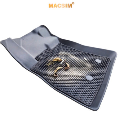 Thảm ô tô sd3  2 lớp dạng lưới lục giác Hyundai Custin màu đen - bề mặt cao su siêu sạch - Macsim