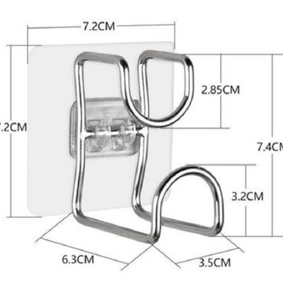 Bộ 2 Móc Treo Thau , Chậu Dán Tường Bằng Thép Không Gỉ - Chính Hãng 