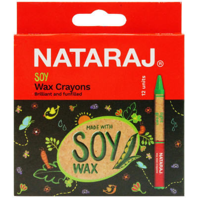Hộp 12 Bút Sáp Màu Soy - Nataraj