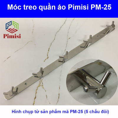 Móc treo quần áo dán tường inox 304 phụ kiện nhà tắm Pimisi - kèm keo dán siêu chắc | Hàng chính hãng