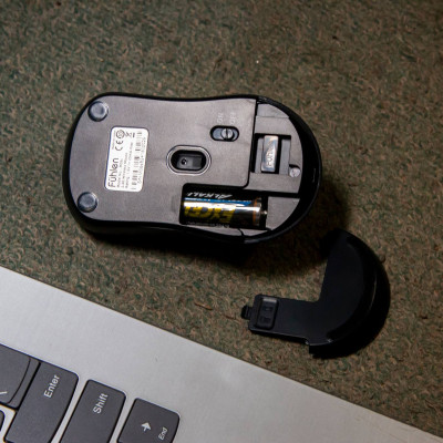 Chuột không dây Fuhlen M08s siêu bền, DPI 1600, bảo hành hãng Ninza 24 tháng, Tặng kèm pin- Hàng chính hãng