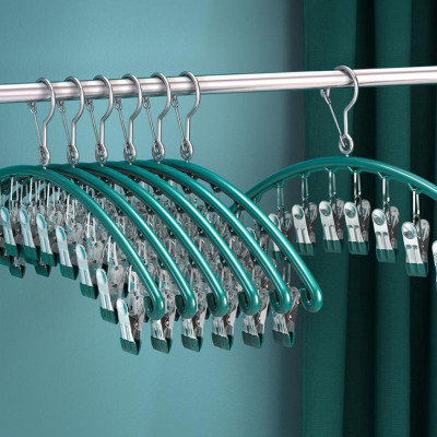Móc Treo Đồ Lót Khăn Tất 10 Kẹp Inox, Móc Kẹp Phơi Quần Ao Đa Năng Tiết Kiệm Diện Tích, Chất Liệu Không Gỉ