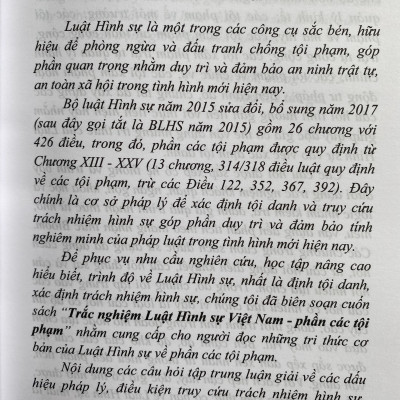 Trắc Nghiệm Luật Hình Sự Việt Nam - Phần Các Tội Phạm