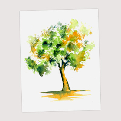 Giấy vẽ màu nước giấy lên màu đẹp tự nhiên, giấy vân nhẹ 40 tờ bo góc khổ (11 x 17.5) cm NA393 Green Art - Hàng chính hãng