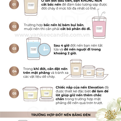 Nến ly vuông Elevation Yankee Candle size S - Exotic Bergamot (96g)