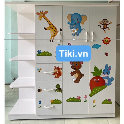 Tủ nhựa Đài Loan Juno Sofa Cao 1m25  Ngang 1m35 Dán decal xịn xò 