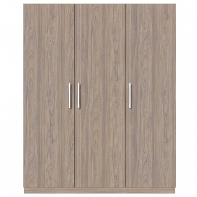 Tủ quần áo gỗ MDF Tundo 3 cánh 2 ngăn kéo màu xám 140 x 55 x 200cm