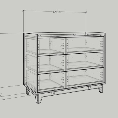 [Happy Home Furniture] KINA , Tủ đựng đồ 6 ngăn kéo , 106cm x 45cm x 84cm ( DxRxC), THK_073