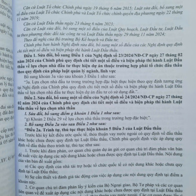 Sách Luật Đấu Thầu sửa đổi, bổ sung và Văn Bản Hướng Dẫn Thi Hành - V2535D