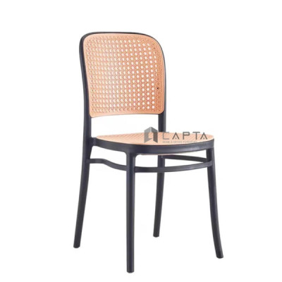 Ghế café nhà hàng nhựa đúc giả mây CC1565-S Nội thất Capta Ghế ăn xếp chồng cất gọn Ghế chụp ảnh cho studio vintage plastic chair