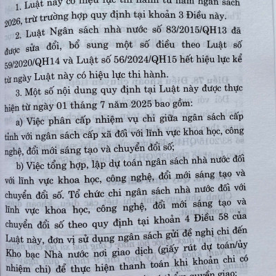 Luật Ngân Sách Nhà Nước Năm 2025