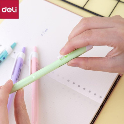Bút bi dầu Deli - 0.7mm đầu bấm - 50 chiếc/hộp - EQ03336/EQ03236/EQ02836 