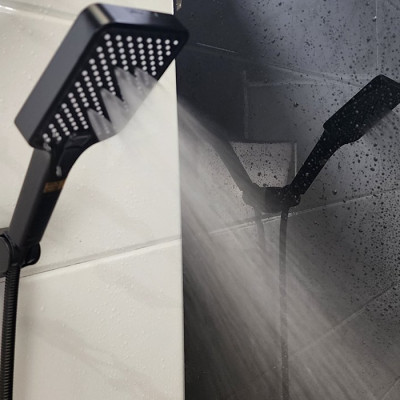 Bộ tay dây sen 4 chức năng chảy, nhựa ABS mạ đen Eurolife EL-126SH-D