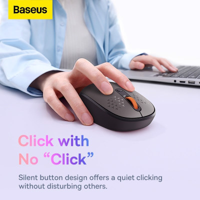 Chuột không dây Baseus F01B Tri-Mode Wireless Mouse  Bluetooth & 2.4GHz- hàng chính hãng