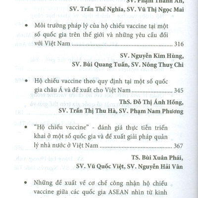 Một Số Vấn Pháp Lý Về Hộ Chiếu Vaccine (Sách chuyên khảo)