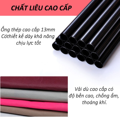 Tủ quần áo 2 buồng 6 ngăn hàng Việt Nam cao cấp - Tủ vải 170cm chất lượng cao khung Inox tĩnh chắc chắn, cứng cáp - Hàng chính hãng D Danido 