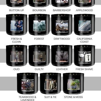 Nến ly 3 bấc sáp đậu nành For Men Goose Creek (411g) - Teakwood