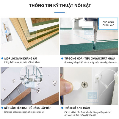 Tủ Rượu Trưng Bày Đa Năng Có Đèn LED Hiện Đại, Nhiều Ngăn Lưu Trữ Thương Hiệu SIB Decor TCK12