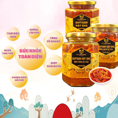Mật Ong Saffron Đông Trùng Hạ Thảo 180ml/lọ Golden Herb