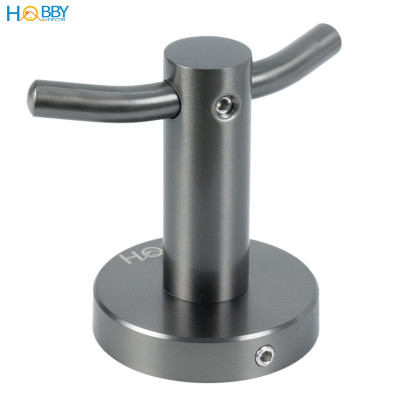 Móc treo đồ có 2 chấu ngang inox 304 sơn đen Hobby home decor T2X