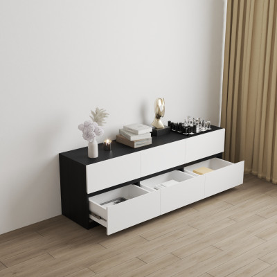 HAPPY FURNITURE , Tủ lưu trữ 6 ngăn kéo - KALA, THK_289, 160cm x 40cm x 55cm DxRxC