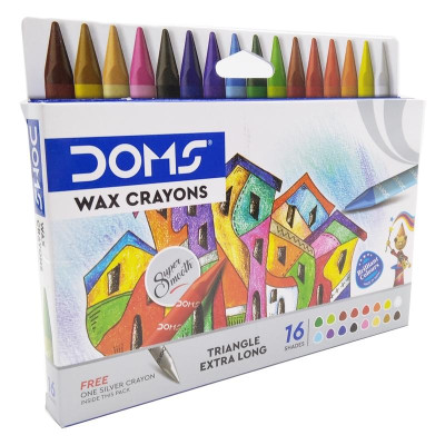 Hộp 16 Bút Sáp Màu Thân Tam Giác - DOMS 8101