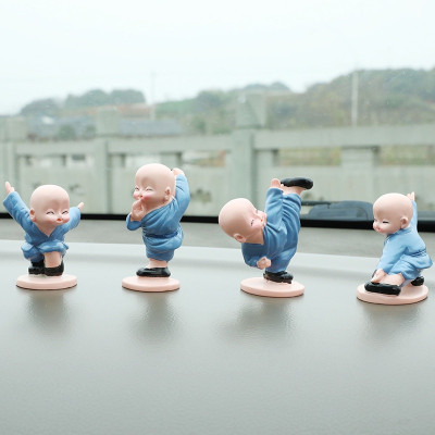Combo 4 Tượng Chú Tiểu Đánh Võ Dễ Thương Trang Trí Xe Hơi, Bàn Làm Việc, Bonsai PaKaSa