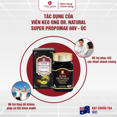 Viên uống keo ong tăng cường hệ miễn dịch, tăng sức đề kháng nhập khẩu chính hãng Úc SUPER PROPOMAX COMPLEX (60 viên) chiết xuất từ Keo Ong giúp tăng cường sức khỏe, nâng cao sức đề kháng, nâng cao thể trạng cho cơ thể