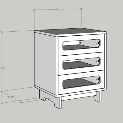[Happy Home Furniture] MEYDAN, Táp đầu giường 3 ngăn , 48cm x 40cm x 60cm ( DxRxC), THK_077