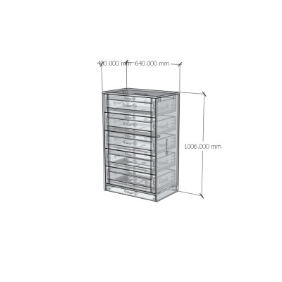 HAPPY FURNITURE , MATTA - Tủ lưu trữ 5 ngăn kéo, THK_223 , 64cm x 40cm x 101cm DxRxC
