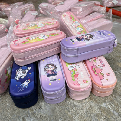 Hộp Bút Hai Ngăn Mặt Cứng In Nổi 3D Hình Hoạt Hình Dễ Thương Cho Bé Trai Bé Gái – Hộp Bút Học Sinh Tiểu Học - HÀNG CHÍNH HÃNG MINIIN