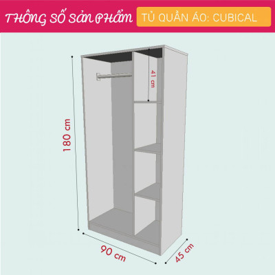 Tủ áo trẻ em thiết kế đơn giản tủ gỗ nhỏ cho bé SMLIFE Cubical
