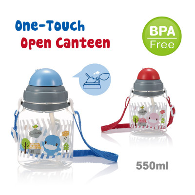 BÌNH UỐNG NƯỚC CÓ ỐNG HÚT CHO BÉ BẰNG NHỰA PP KU5399 - 550ML
