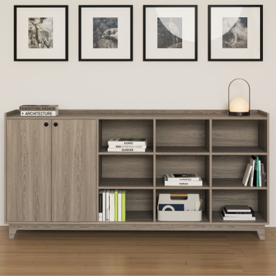 [Happy Home Furniture] KINA , Tủ lưu trữ 2 cửa mở- 9 ngăn , 200cm x 40cm x 96cm ( DxRxC), TCM_041