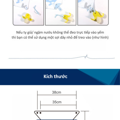 YẾM VẢI TAM GIÁC CHO BÉ CÓ NÚT BẤM GIỮ TY GIẢ/ CẮN NƯỚU KU2251 - SET 2 CÁI (MÀU HỒNG)