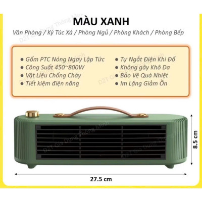 Máy Sưởi Gốm TIKO TK800 Để Bàn Làm Nóng nhanh,Không Gây Khô Da hàng nhập khẩu