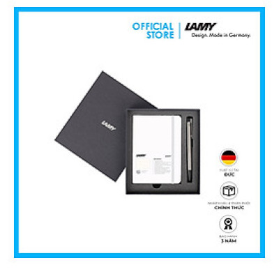 Gift Set Lamy Notebook A6 Softcover White + Lamy Logo Steel - GSA6-Lo007
