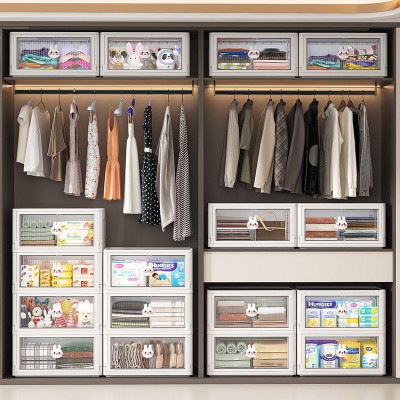 Tủ đựng đồ gấp gọn hoạt hình, tủ nhựa đựng đồ lắp ghép xếp gọn ngang 60cm, không cần lắp đặt, khả năng chịu tải mạnh