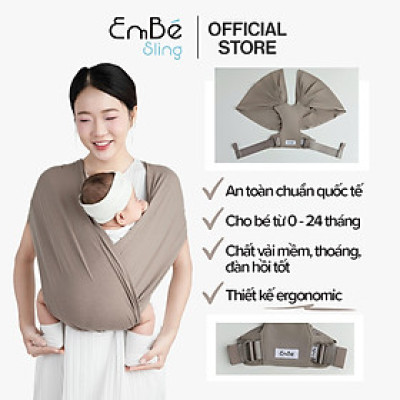 [Thiết Kế Mới - Màu Mocha] Địu Vải Em Bé Sling Baby Sling Nova/Nova Plus Dễ Địu Êm Vai An Toàn Cho Bé 0–24 Tháng