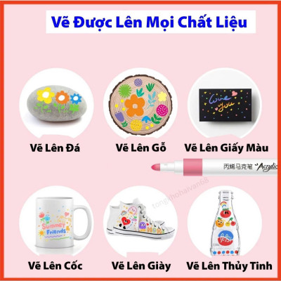 Bút Màu Acrylic Marker 60 Màu – Màu Sắc Tươi Sáng, Vẽ Được Trên Mọi Chất Liệu, Chồng Màu Dễ Dàng - HÀNG CHÍNH HÃNG MINIIN