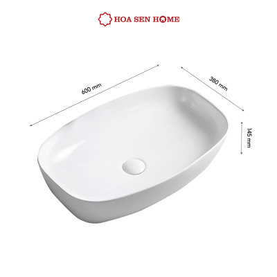 Lavabo đặt bàn TUSLO L009 gốm sứ tráng men Nano Ceramic kháng khuẩn - Hoa Sen Home - Hàng chính hãng