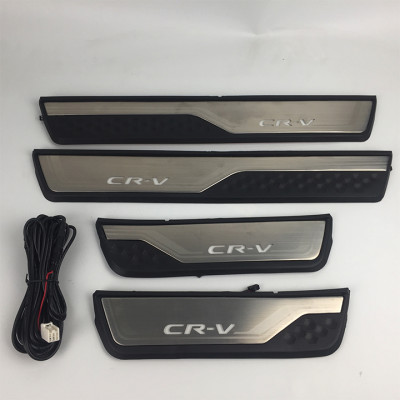 Ốp Bậc Bước Chân - Gắn Nẹp Bước Chân Trắng Có Đèn Led Cao Cấp Dành Cho Xe Honda CRV 2018-2020