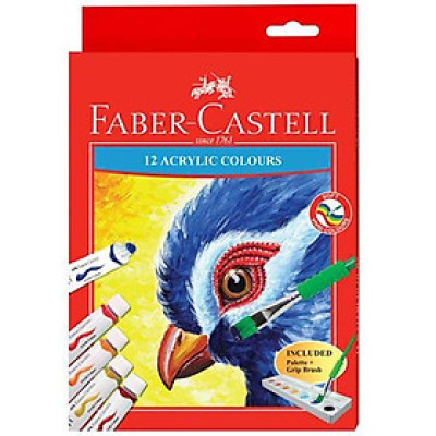 Màu Vẽ Acrylic Faber Castell - 12 Tuýp Màu 572312