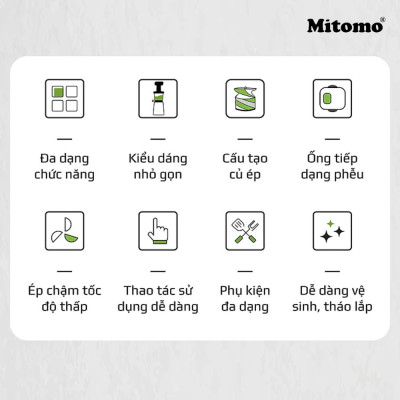 Máy Ép chậm, máy ép trái cây Mitomo EC-55 hàng chính hãng