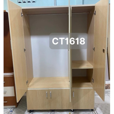 Tủ quần áo nhựa 3 cánh mix hộc như hình tùy chọn ĐV Tundo 124 x 185 x 47 cm nhiều màu lựa chọn