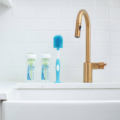 [ AC055 ] Cọ rửa bình sữa cổ thường và cổ rộng, chất liệu silicone - Dr.Brown