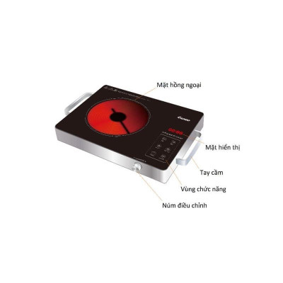 Bếp hồng ngoại đơn Rapido 2200W điều khiển cảm ứng, nấu nhanh tiết kiệm điện, dùng được mọi loại nồi chảo - Hàng chính hãng