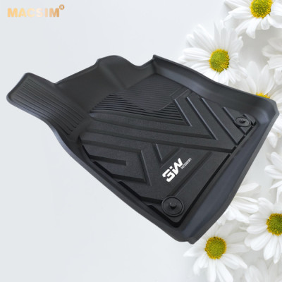 Thảm lót sàn xe ô tô Volkswagen Passat 2019 - nay Nhãn hiệu Macsim 3W chất liệu nhựa TPE đúc khuôn cao cấp - màu đen